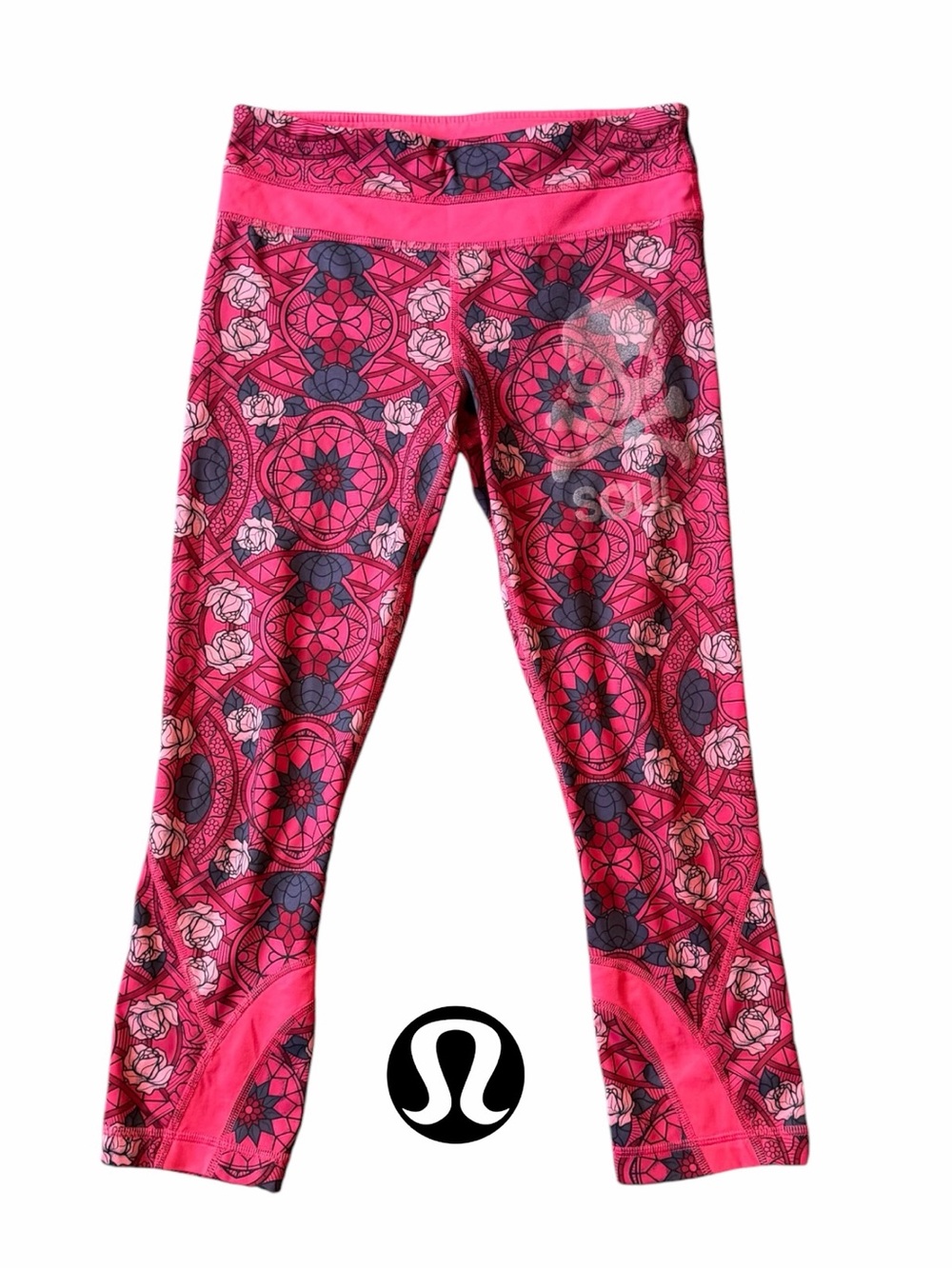 💗Lululemon Athletica beautiful colorful cropped leggings. Size 4. EUC